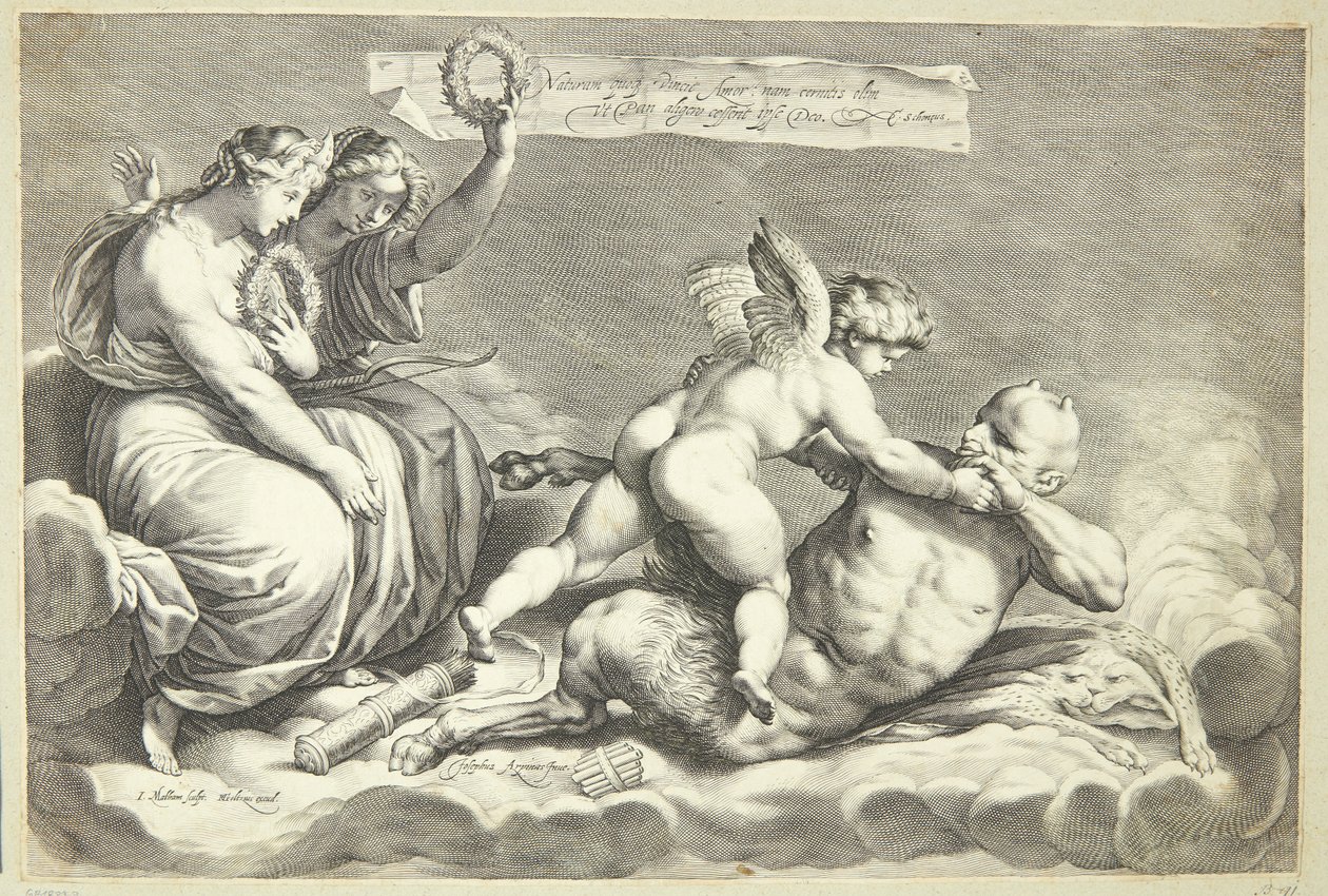 Cupido legyőzi Pant alkotó: Jacob Matham