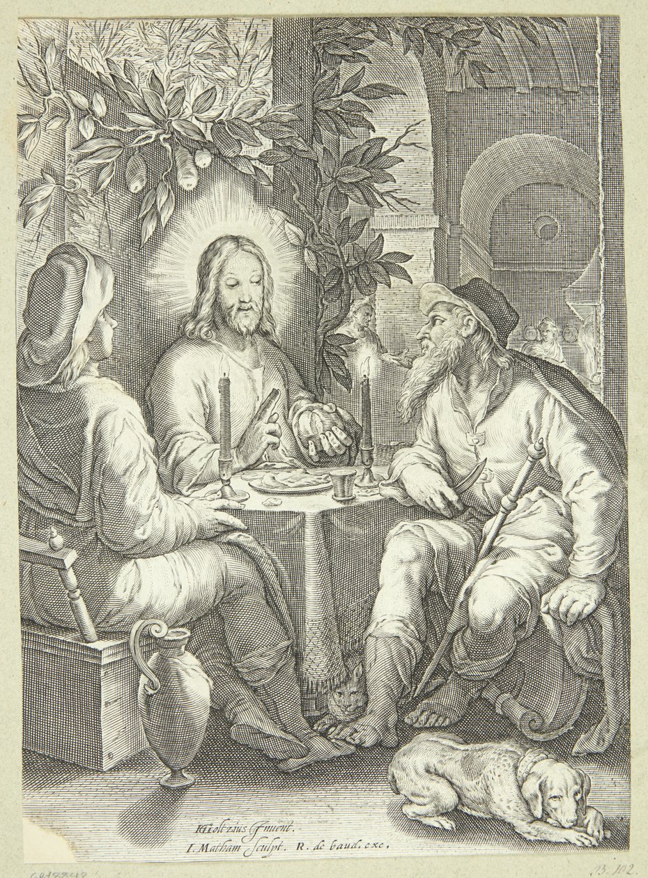 Jézus és Emmaus alkotó: Jacob Matham