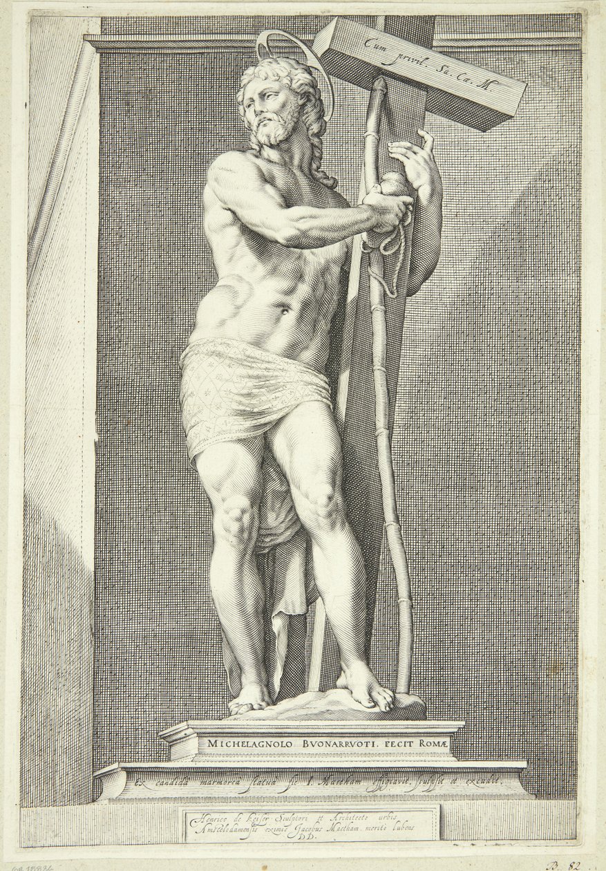 Jézus áll a kereszttel alkotó: Jacob Matham