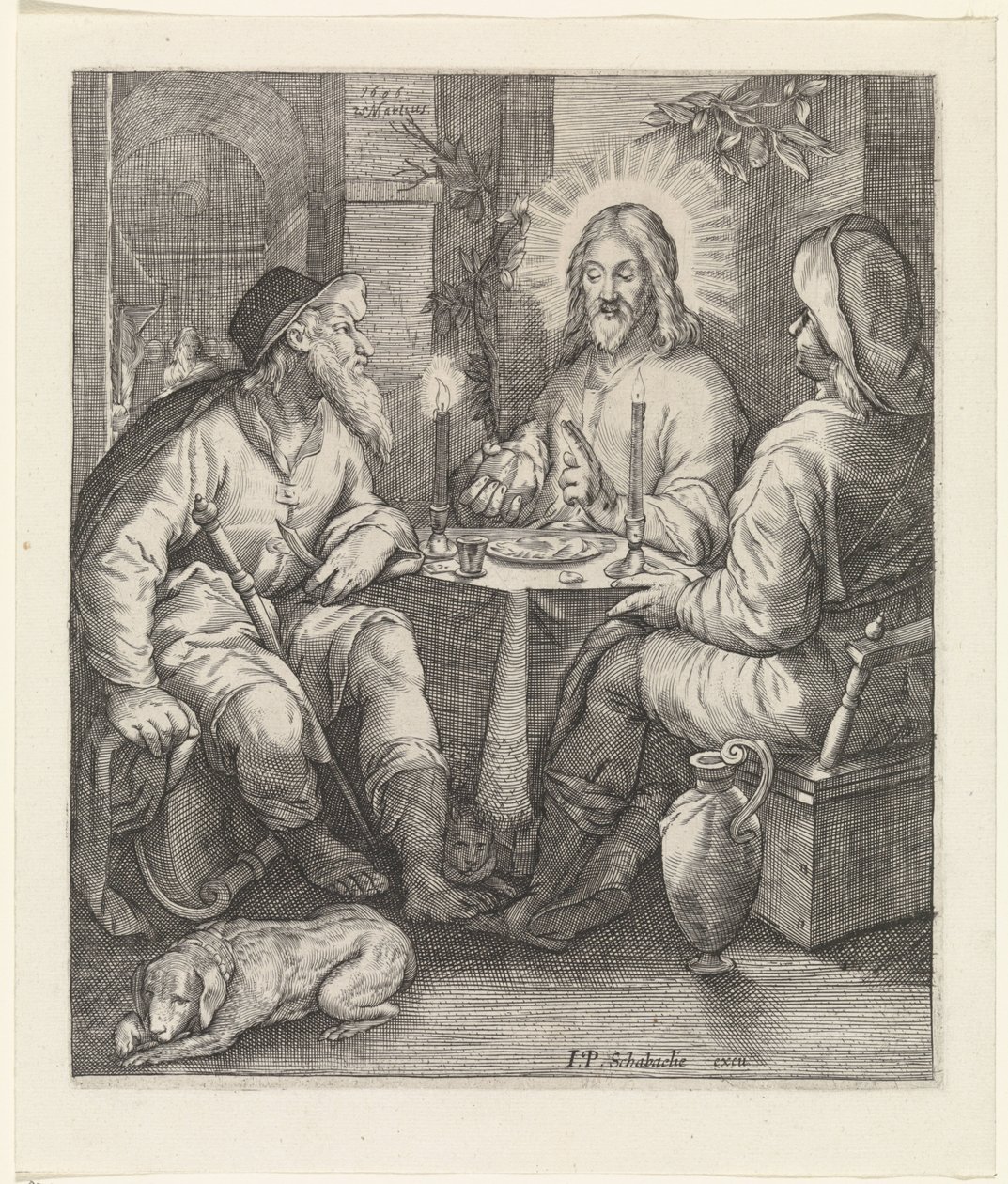 Étkezés Emmausban alkotó: Jacob Matham