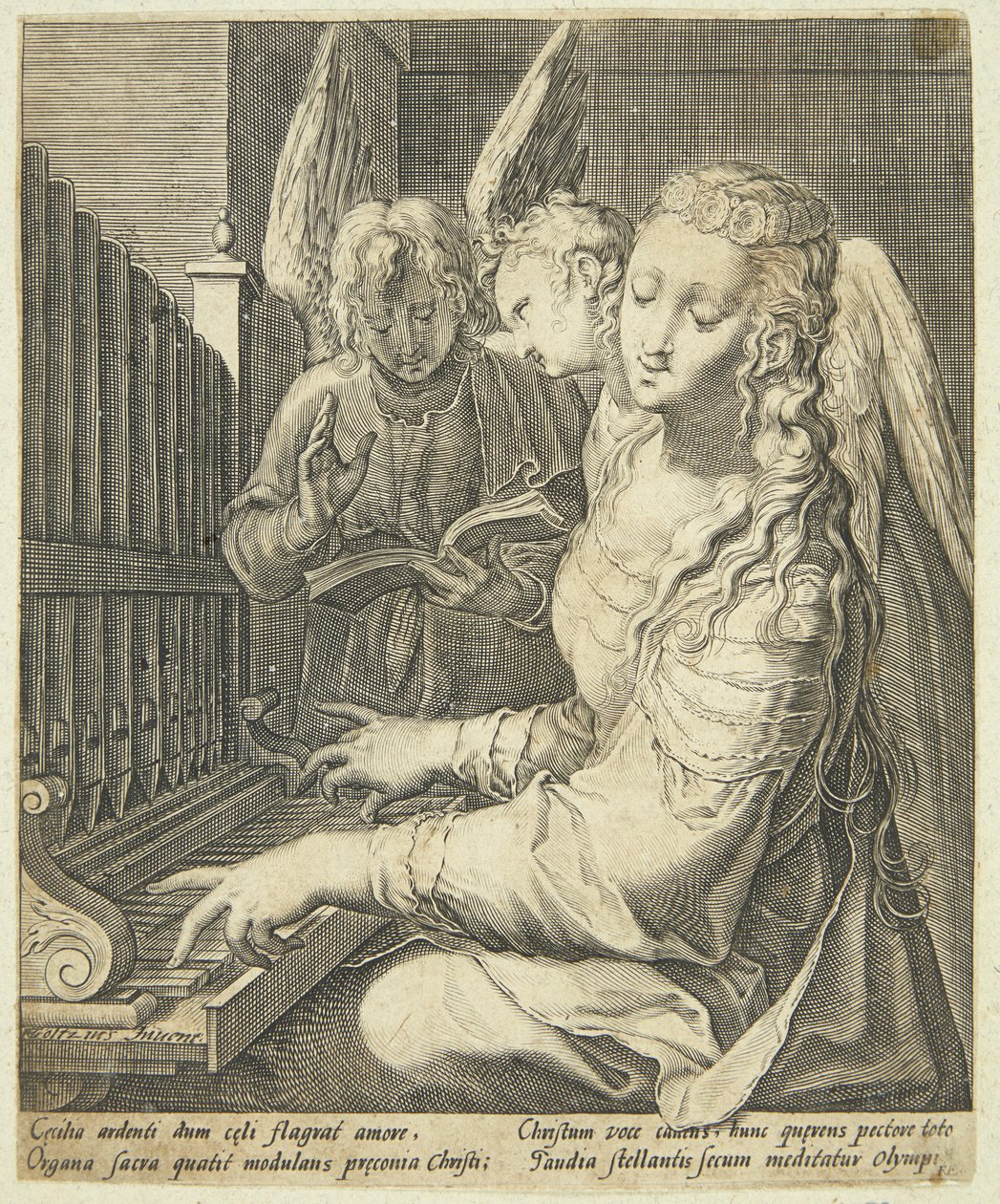Szent Cecília orgonán játszik alkotó: Jacob Matham