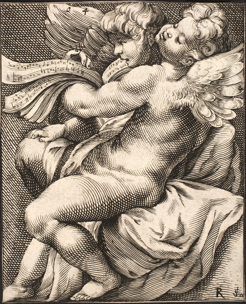 Két Putti énekel alkotó: Jacob Matham
