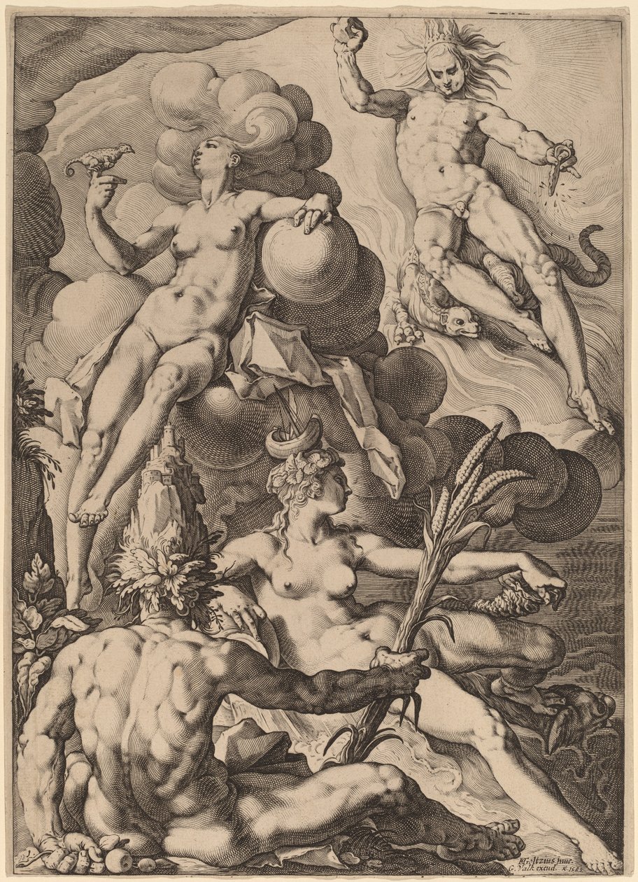 A Négy Elem alkotó: Jacob Matham after Hendrik Goltzius