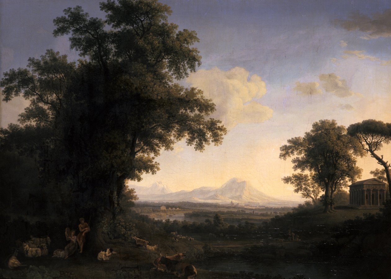 Árkádiai táj, 1829 alkotó: Jacob Philippe Hackert