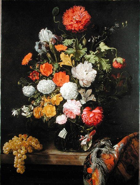 Virág- és szőlőcsendélet, 1675 körül alkotó: Jacob Rootius