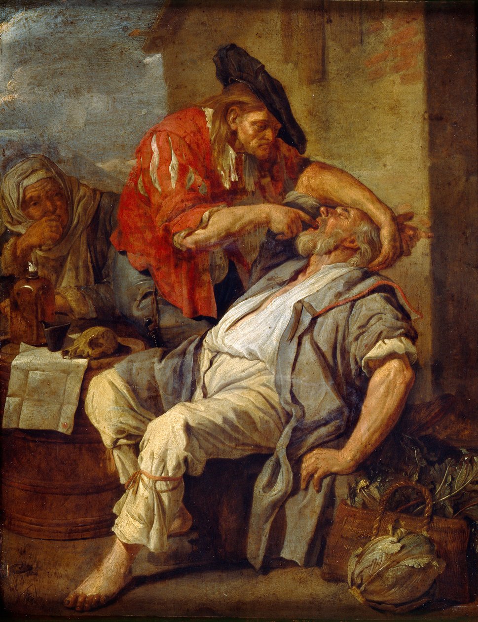 A fogorvos, 1690 körül (olaj, réz) alkotó: Jacob Toorenvliet