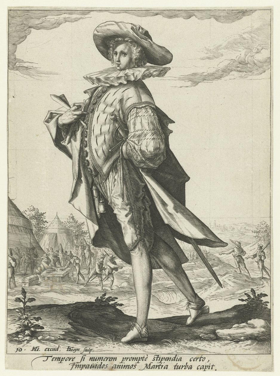 kincstárnok Tisztek és katonák (sorozat címe) alkotó: Jacob de Gheyn (II)