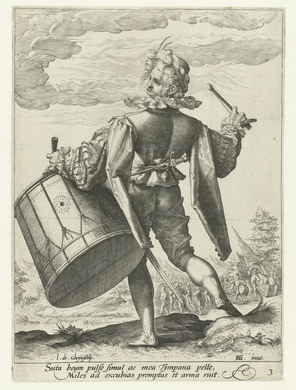 Dobos Tisztek és katonák (sorozat címe) alkotó: Jacob de Gheyn (II)
