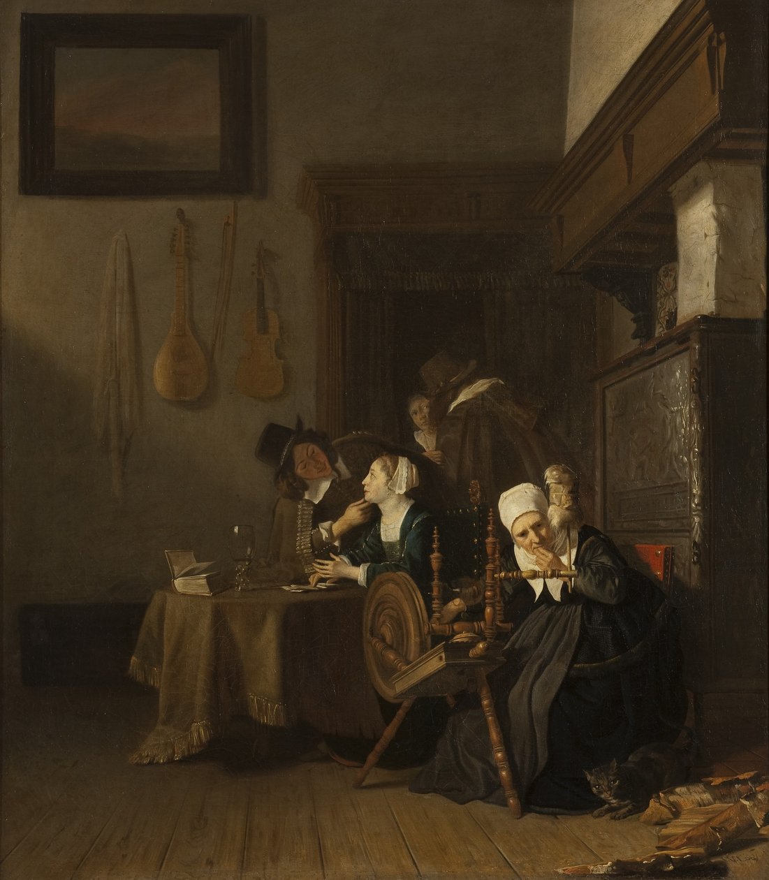 Kényeztető öreg hölgy alkotó: Jacob van Loo