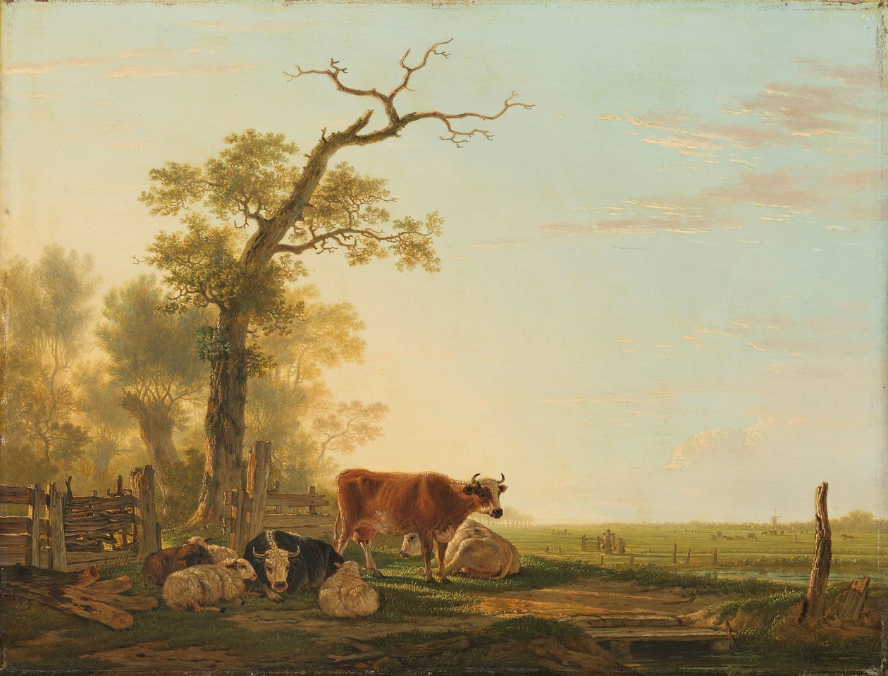 Réti táj állatokkal alkotó: Jacob van Strij