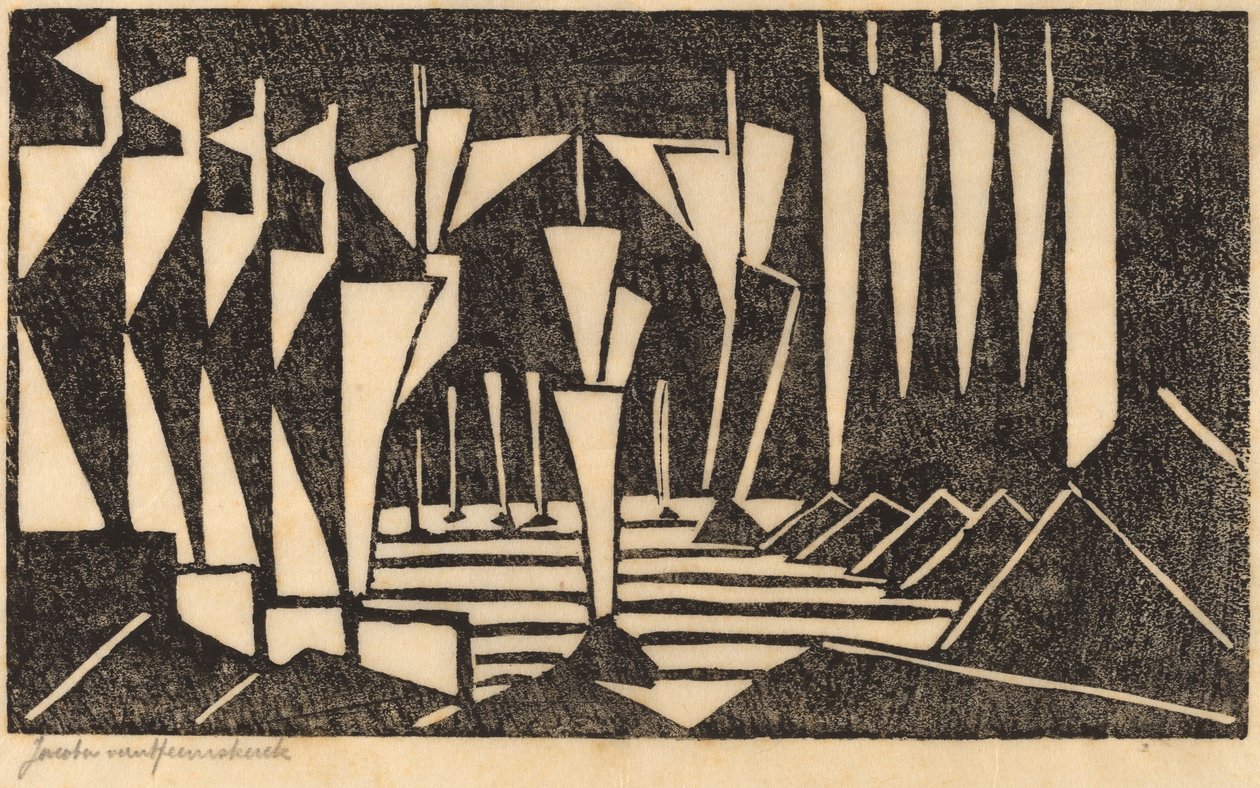 Stilizált vitorlások, 1915. alkotó: Jacoba van Heemskerck van Beest