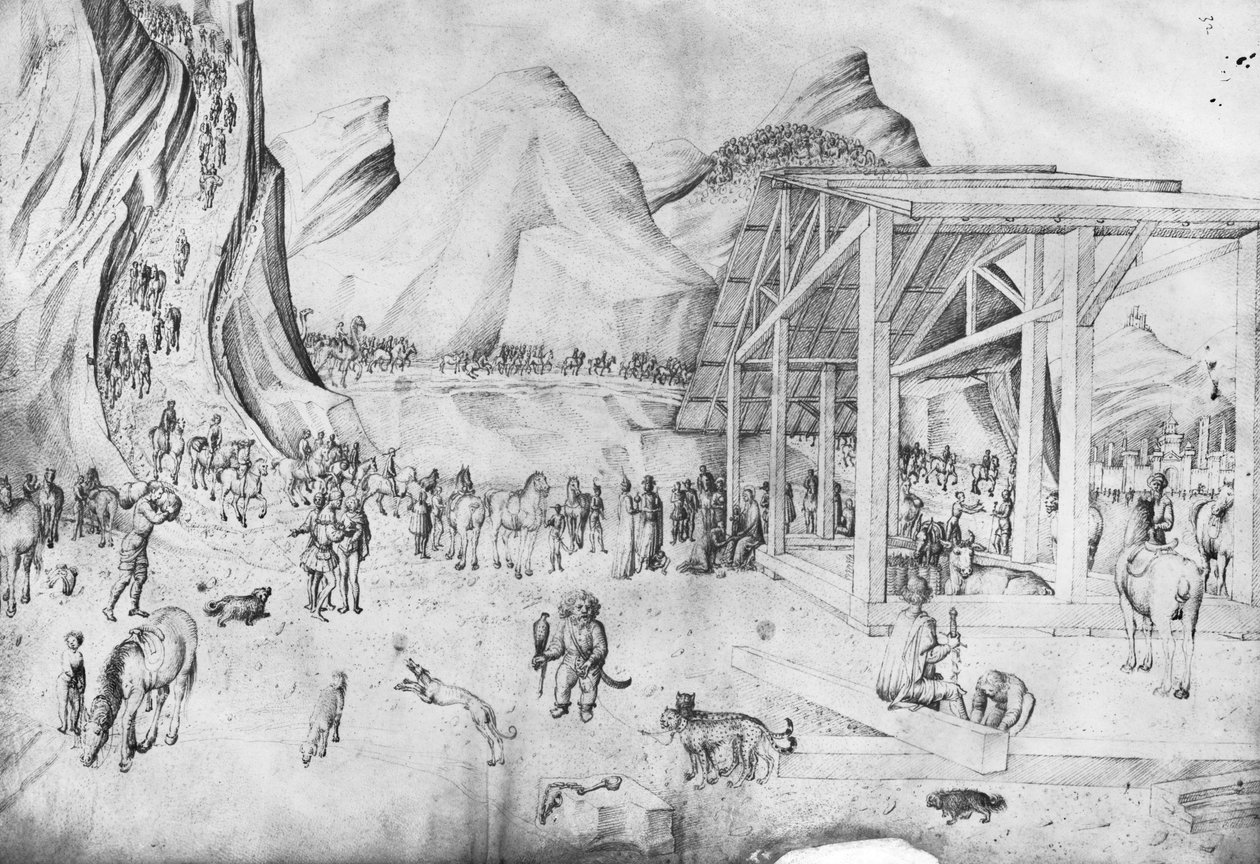 A Mágusok imádása, Jacopo Bellini rajzalbumából (toll és tinta pergamen) alkotó: Jacopo Bellini