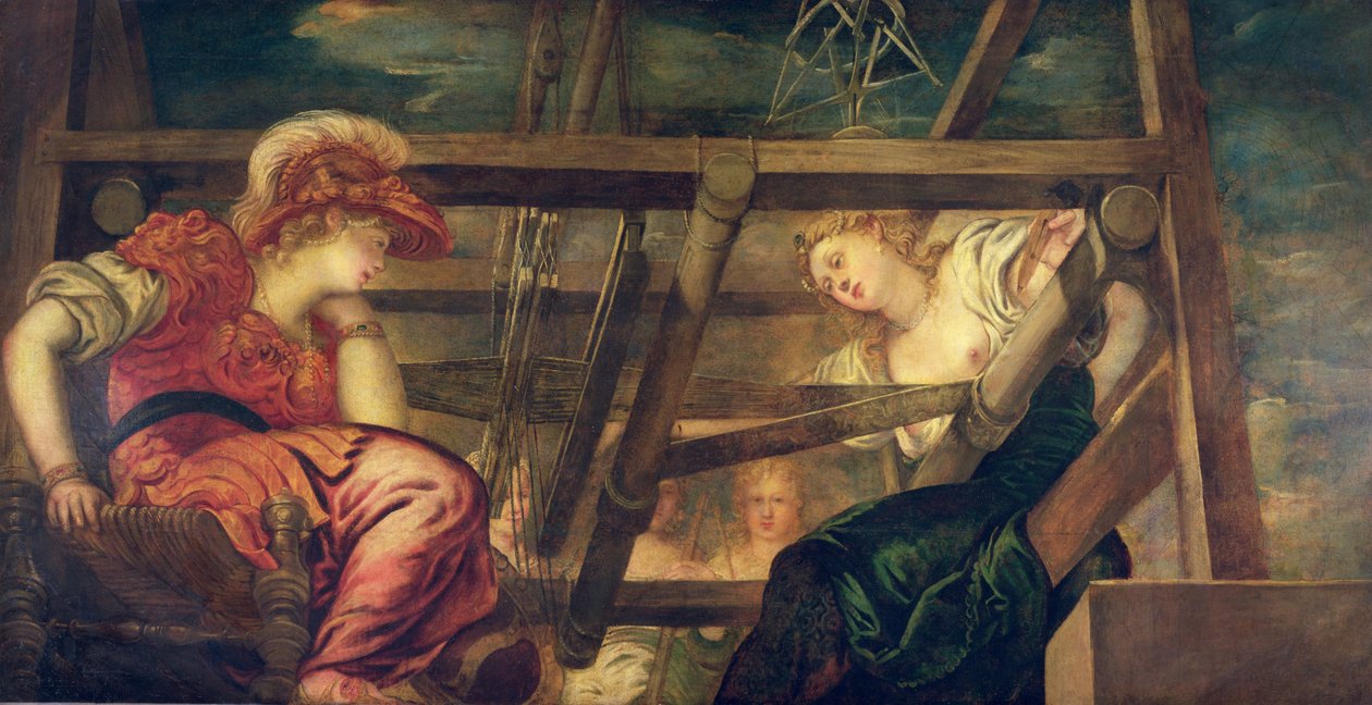 Athéné és Arachné, 1475-85 körül alkotó: Jacopo Robusti Tintoretto