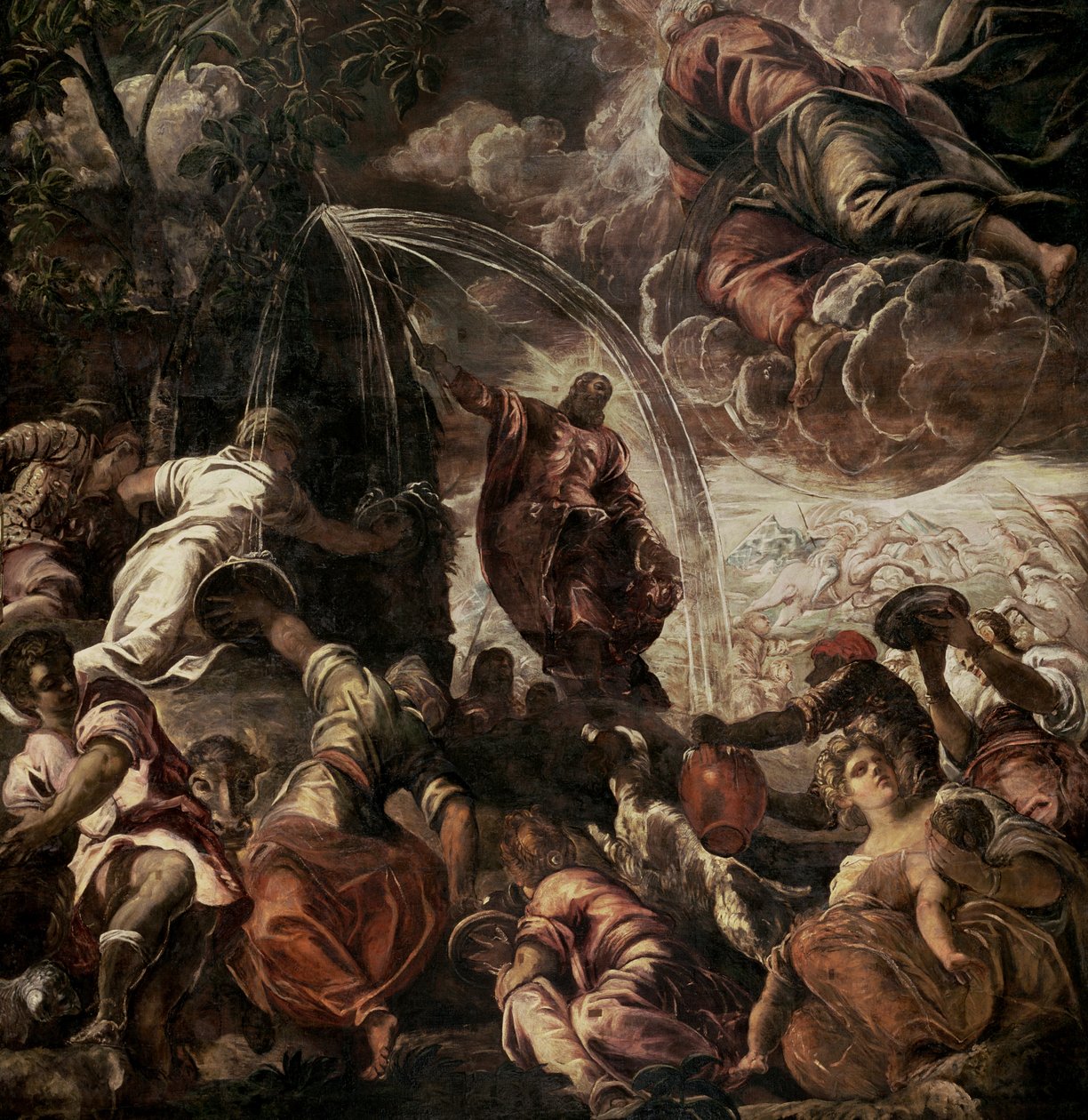 Mózes vizet ver a sziklából, 1575 alkotó: Jacopo Robusti Tintoretto
