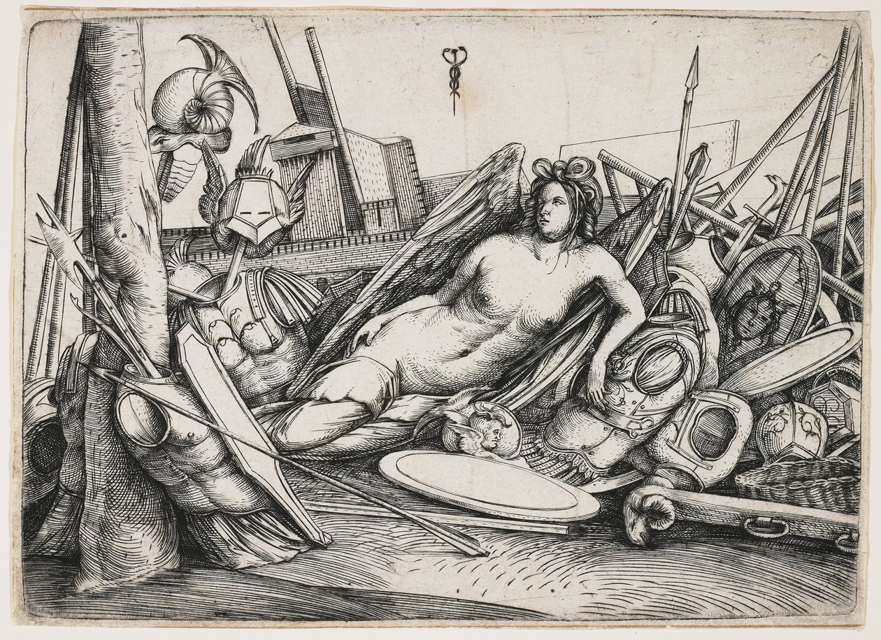 Trófeák között fekvő győztes, 1510 körül. alkotó: Jacopo de Barbari