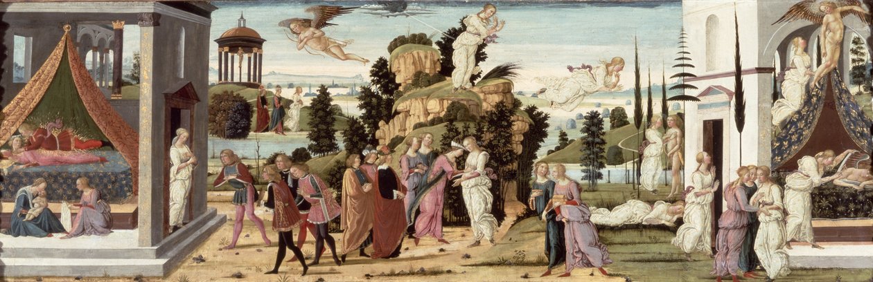 Ámor és psziché története (panel) alkotó: Jacopo del Sellaio