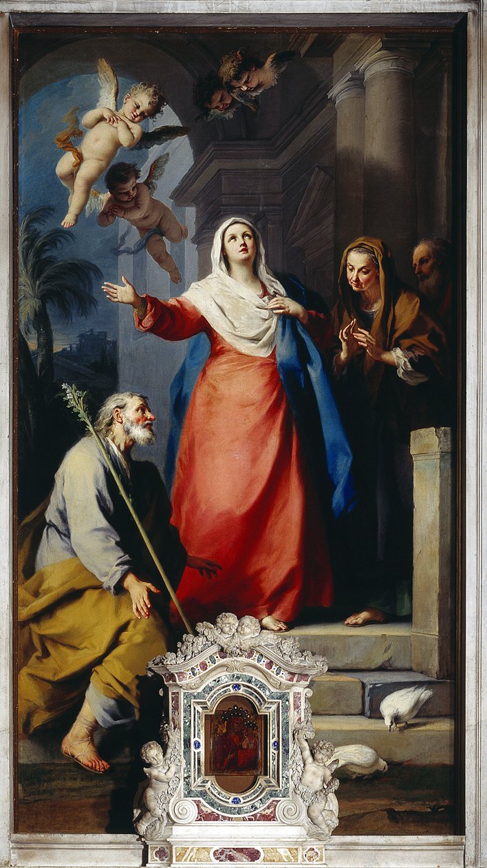 A látogatás (festmény alkotó: Jacopo Amigoni