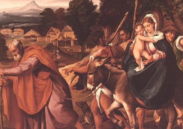Az egyiptomi menekülés alkotó: Jacopo Bassano
