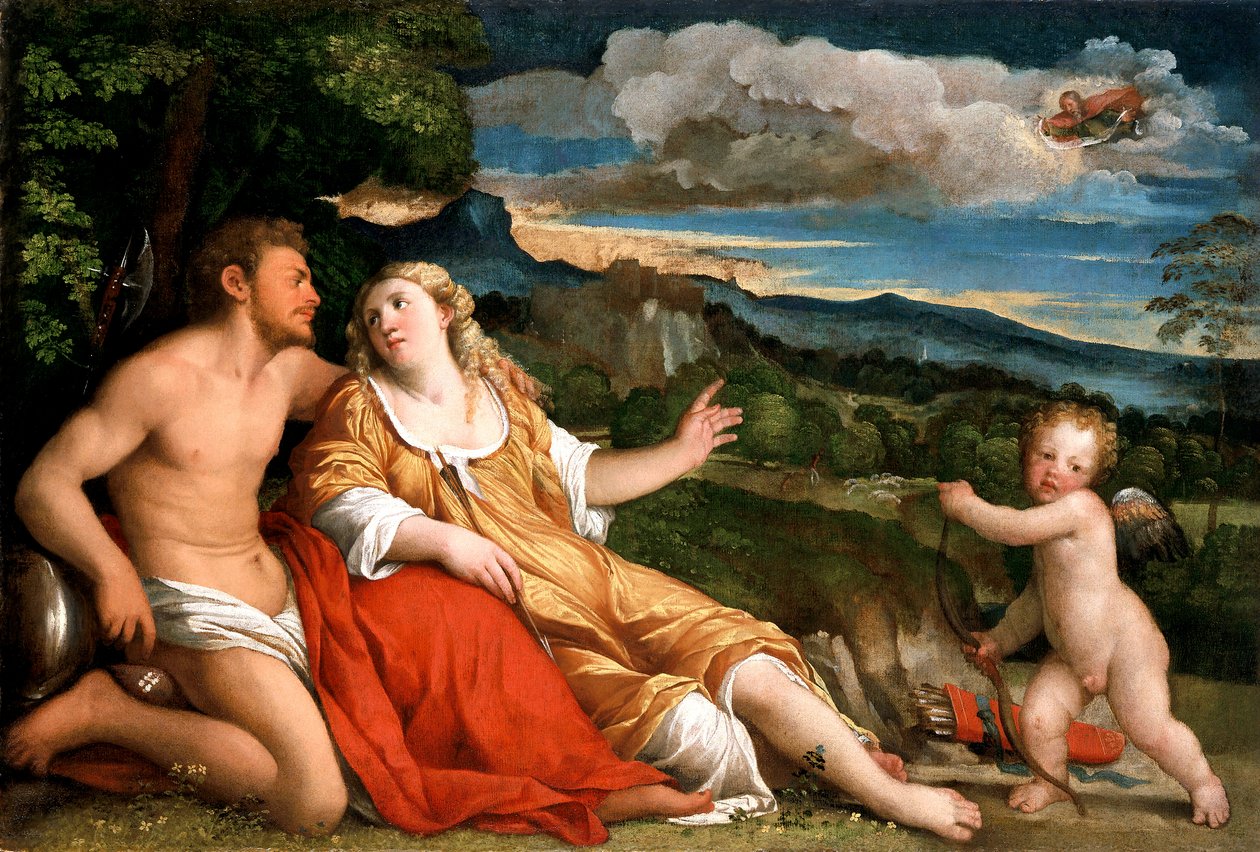 „Mars, Vénusz és Ámor”, 1520-as évek alkotó: Jacopo Palma il Vecchio