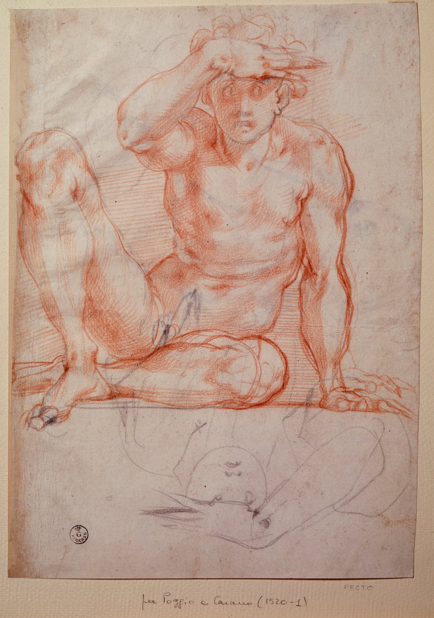 Meztelen férfi – Rajz alkotó: Jacopo Pontormo