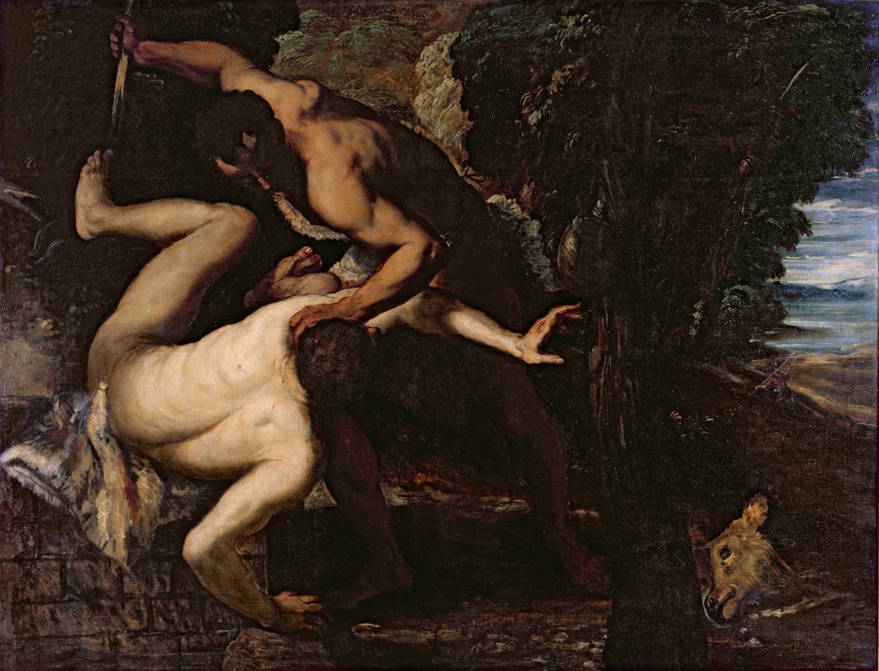 Káin megöli Ábelt alkotó: Jacopo Robusti Tintoretto
