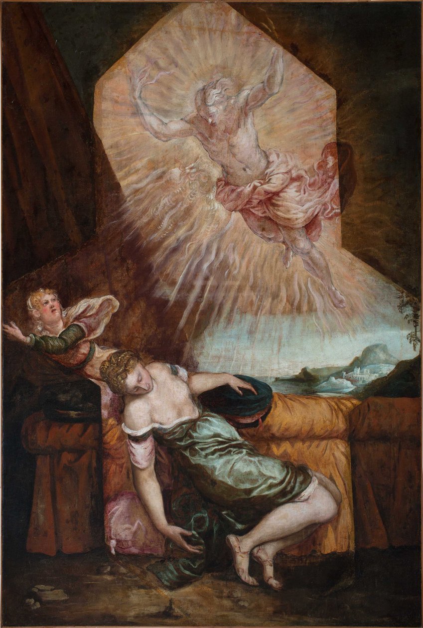 Jupiter és Semele. alkotó: Jacopo Robusti Tintoretto