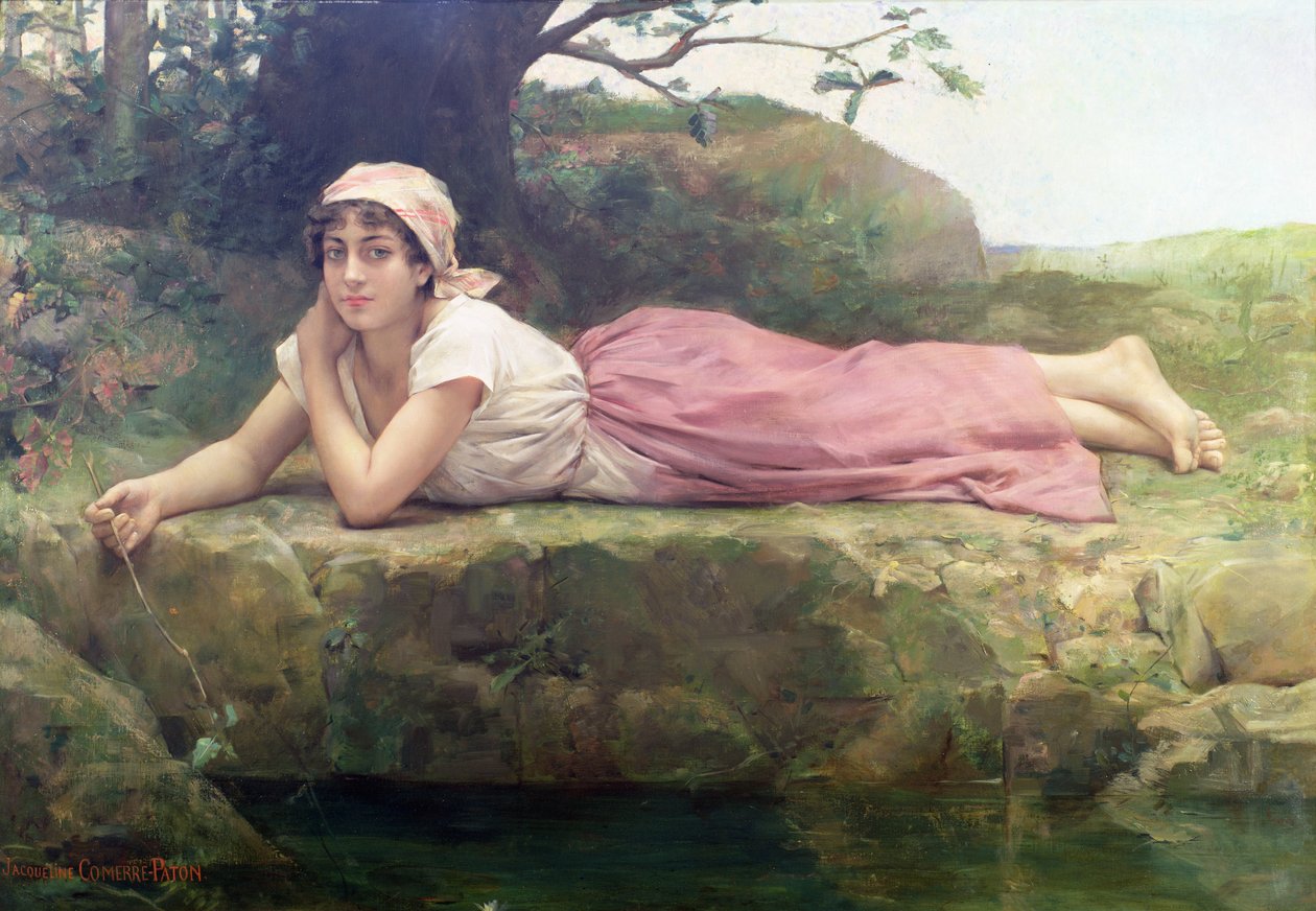 A folyó partján, 19. század alkotó: Jacqueline Comerre Paton