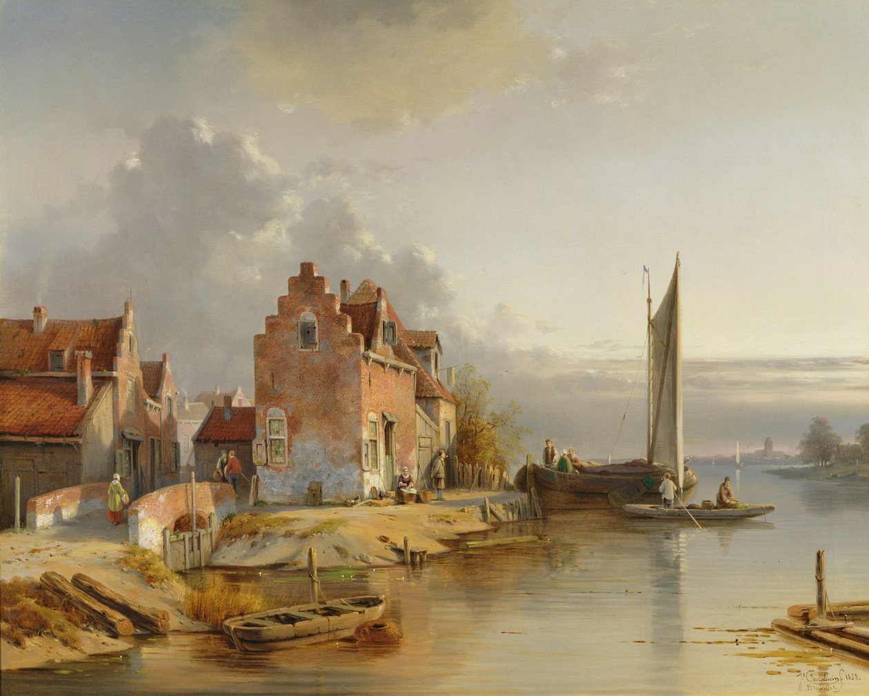 Belga folyópart, 1858 alkotó: Jacques Carabain