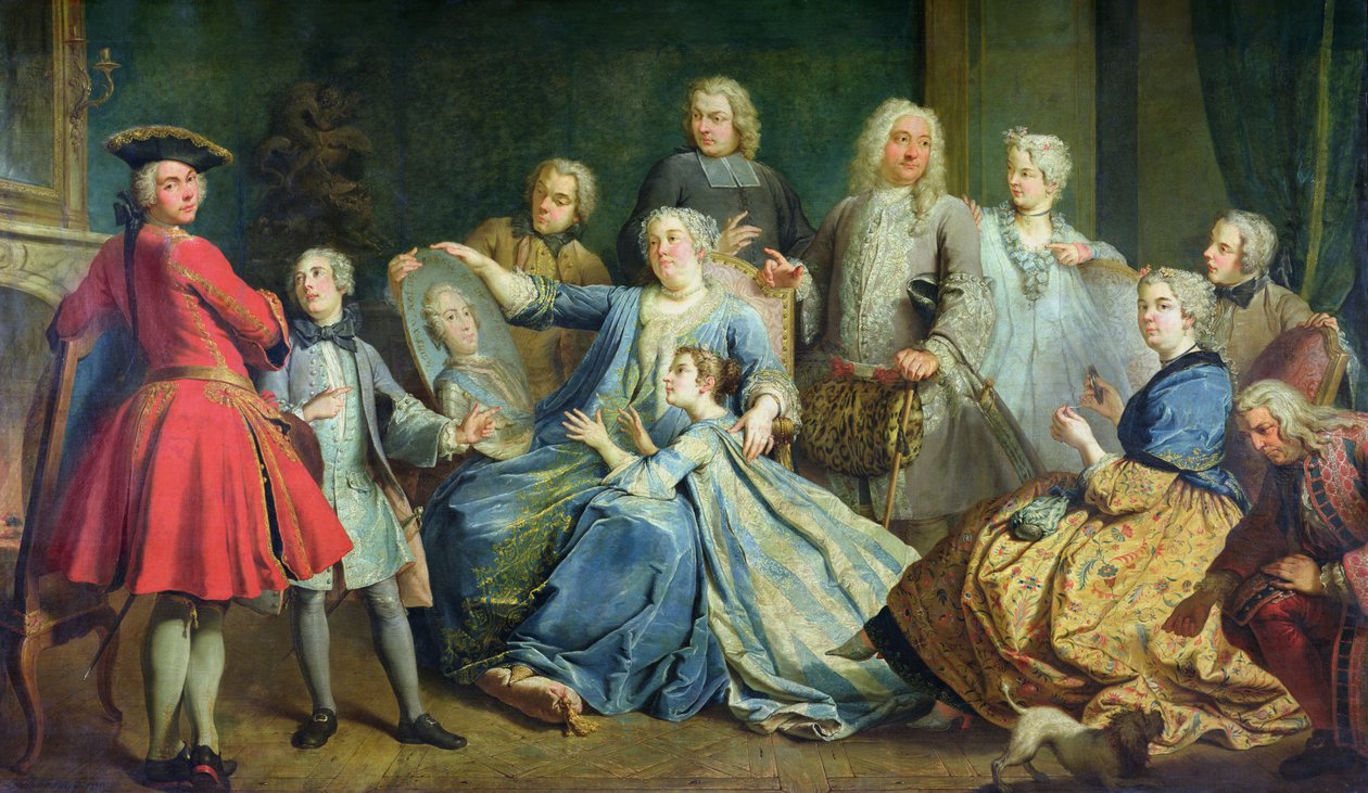Madame Mercier (1683-1750) családja körében, 1731 alkotó: Jacques Dumont