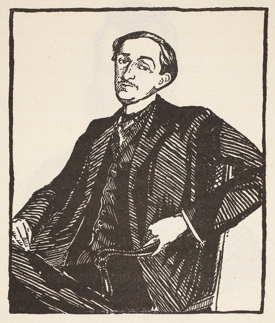 Maurice Barres, Boris Mestchersky (megh. 1957) másolata, illusztráció a „Histoire de la Nation Francaise”, Sciences, I. és II. kötetből, Gabriel Hanotaux (1853-1944), 1924 alkotó: Jacques Emile Blanche
