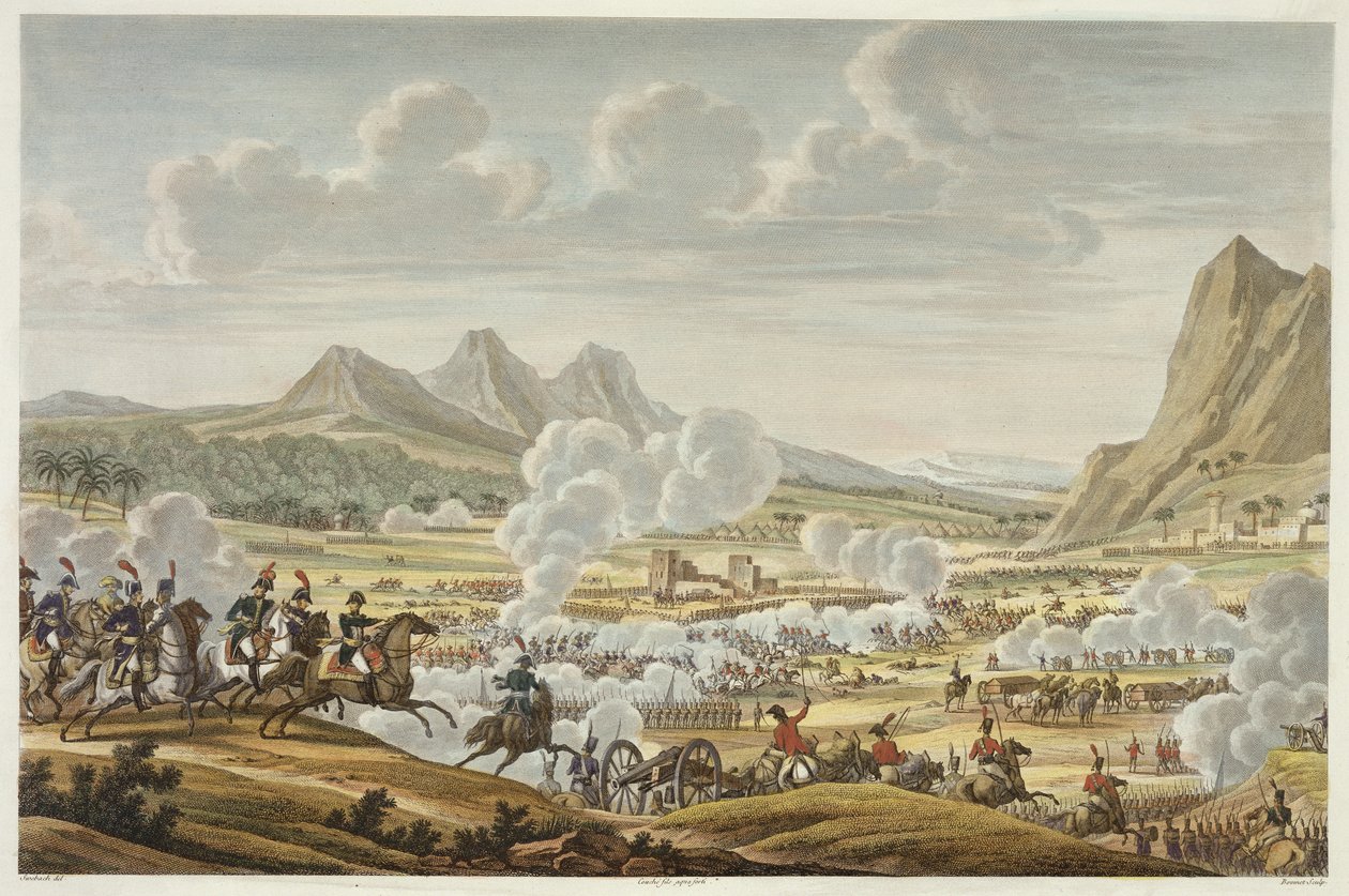 A Tábor-hegyi csata, Ventose 27., 7. év (1799. február 17.) Louis Francois Couche (1782-1849) metszete (aquatinta) alkotó: Jacques Francois Joseph Swebach
