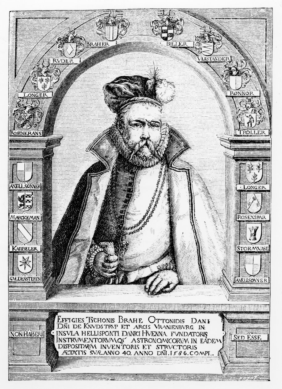 Tycho Brahe (1546-1601) portréja, illusztrációja a „Tudomány és irodalom a középkorban és a reneszánszban” című könyvből, Paul Lacroix, 1878 alkotó: Jacques II de Gheyn