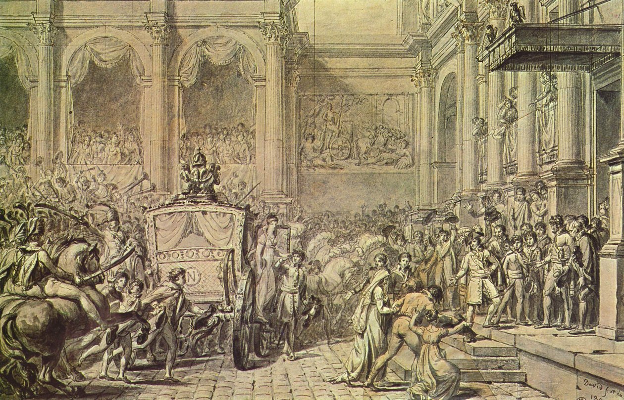 Napóleon érkezése a városháza elé alkotó: Jacques Louis David