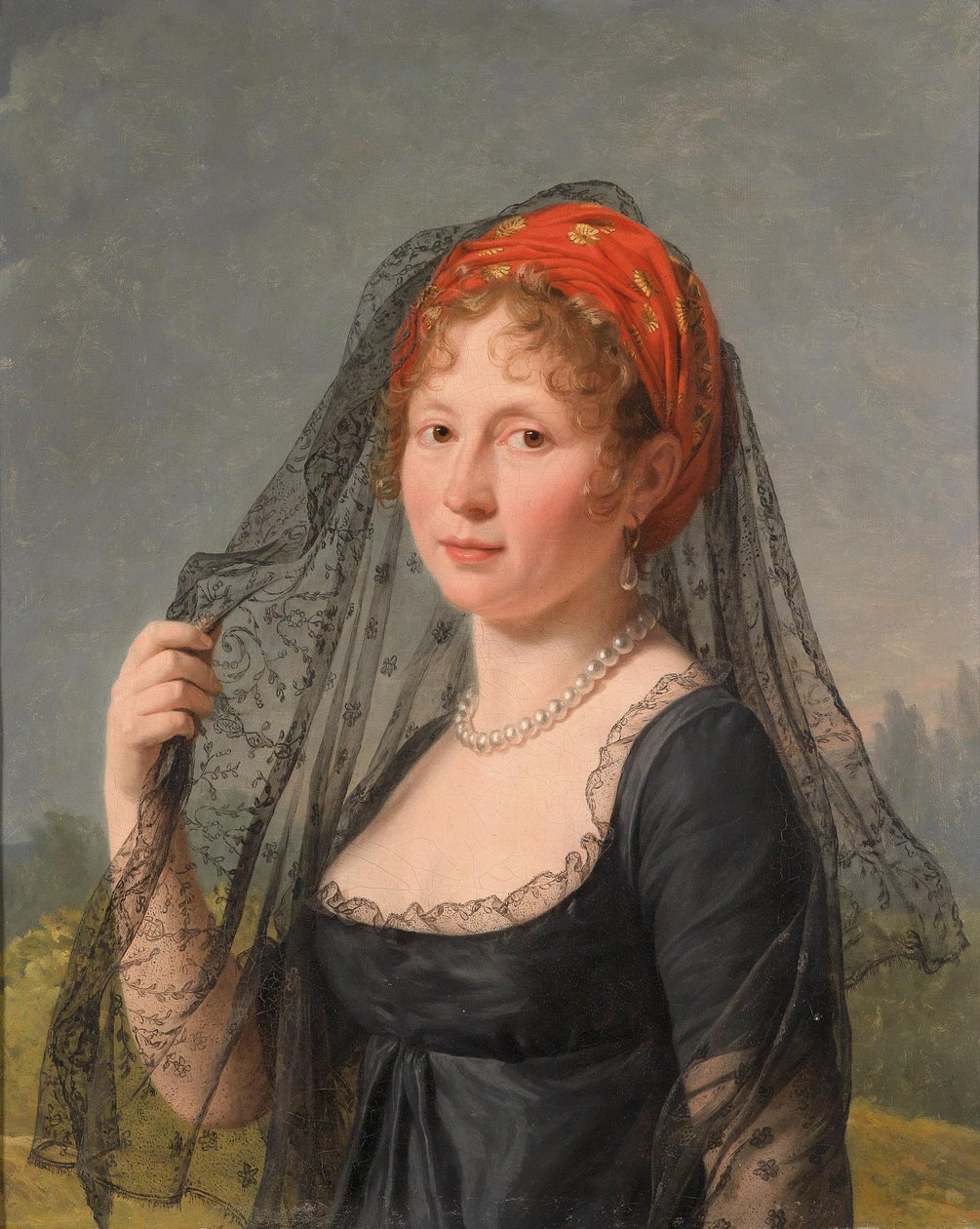 Feketébe öltözött hölgy portréja alkotó: Jacques Louis David