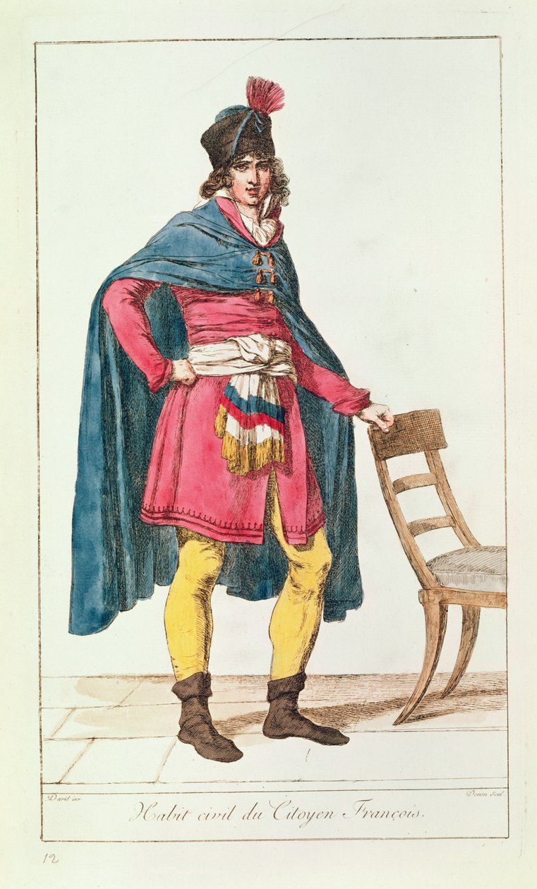 Polgári jelmez francia állampolgár számára, Vivant Dominique Denon metszetével alkotó: Jacques Louis David
