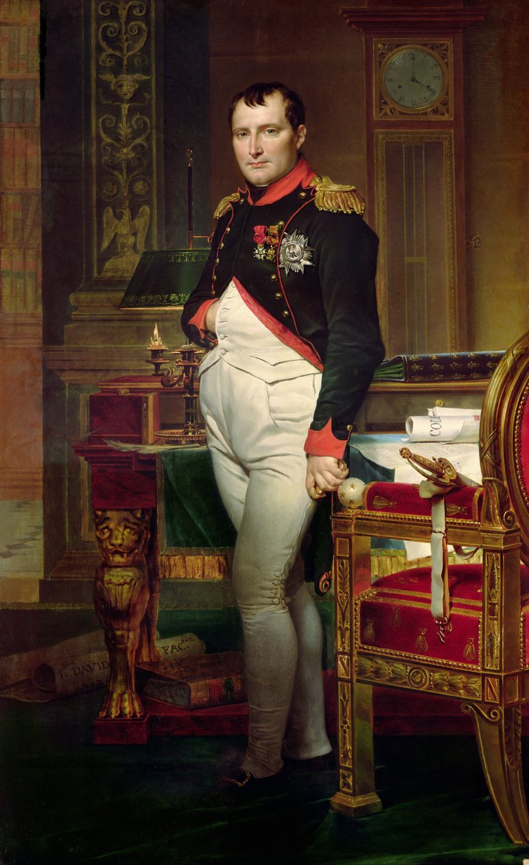 Napóleon Bonaparte a Tuileriák tanulmányozásában, 1812 alkotó: Jacques Louis David