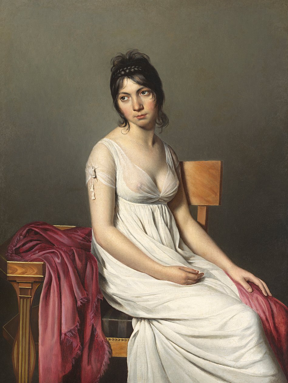 Fehér ruhás fiatal nő portréja, c. 1798 alkotó: Jacques Louis David