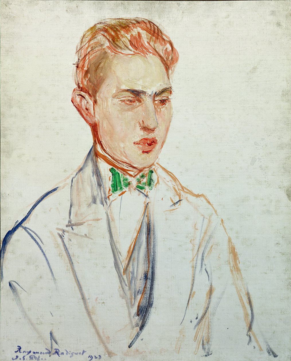 Tanulmány Raymond Radiguet (1902-23) 1923-as portréjához (olaj, kártya) alkotó: Jacques Emile Blanche