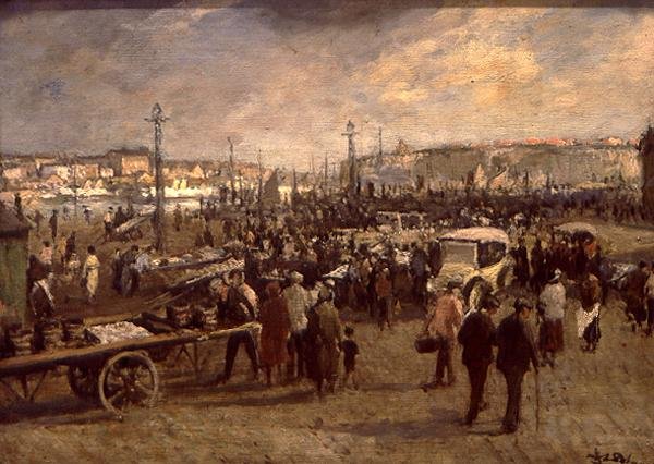 The Fish Sale (olaj, vászon) alkotó: Jacques Emile Blanche