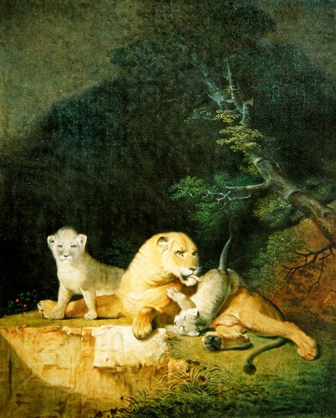 Oroszlánlány és kölykei (olaj, vászon) alkotó: Jacques Laurent Agasse