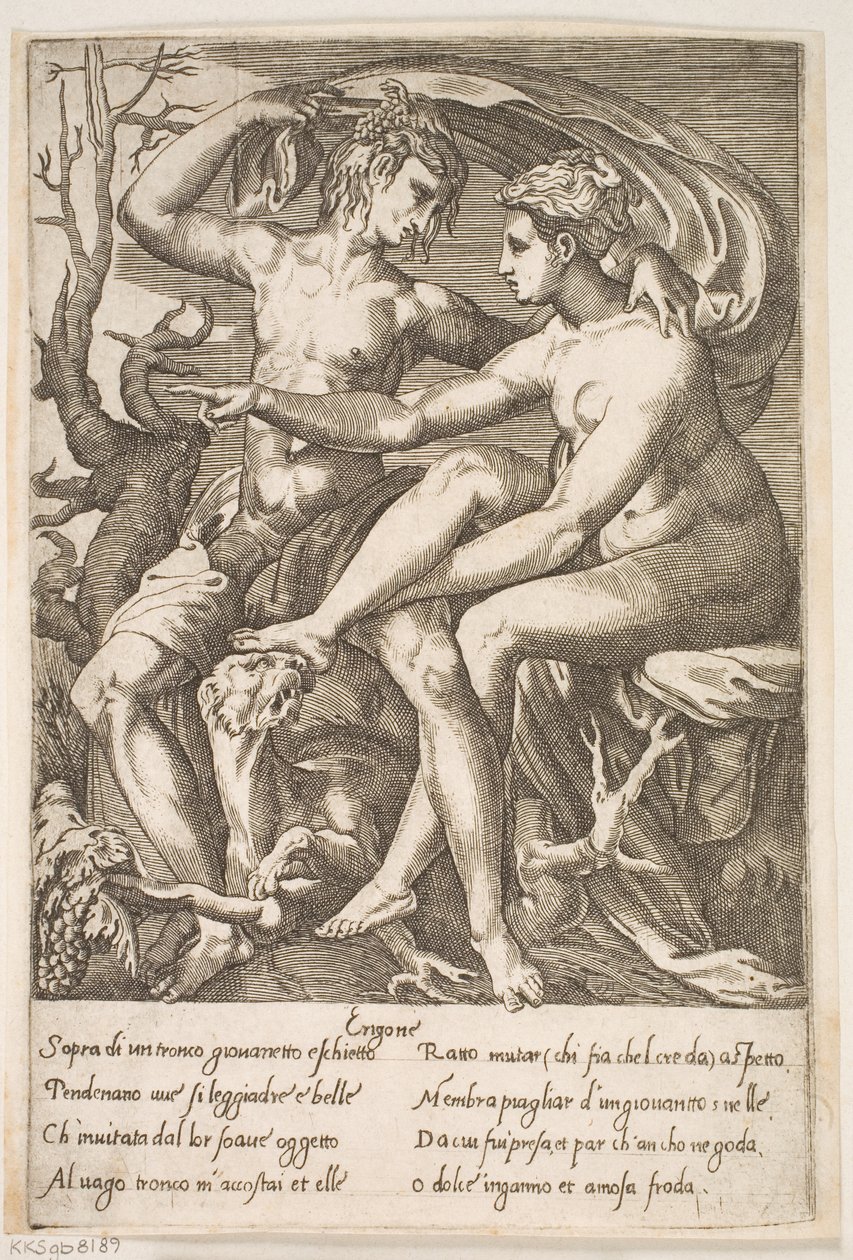 Bacchus és Erigone alkotó: Jacques Androuet Ducerceau d.Æ.