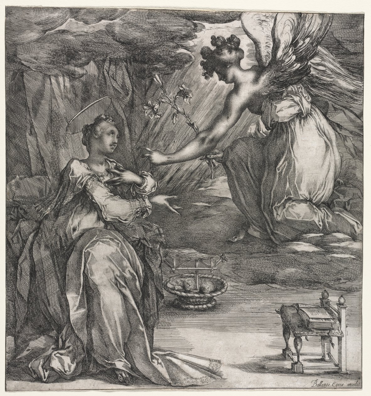 Az Angyali üdvözlet alkotó: Jacques Bellange