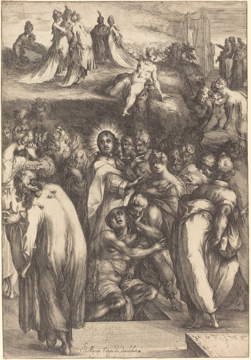 Lázár feltámasztása. alkotó: Jacques Bellange