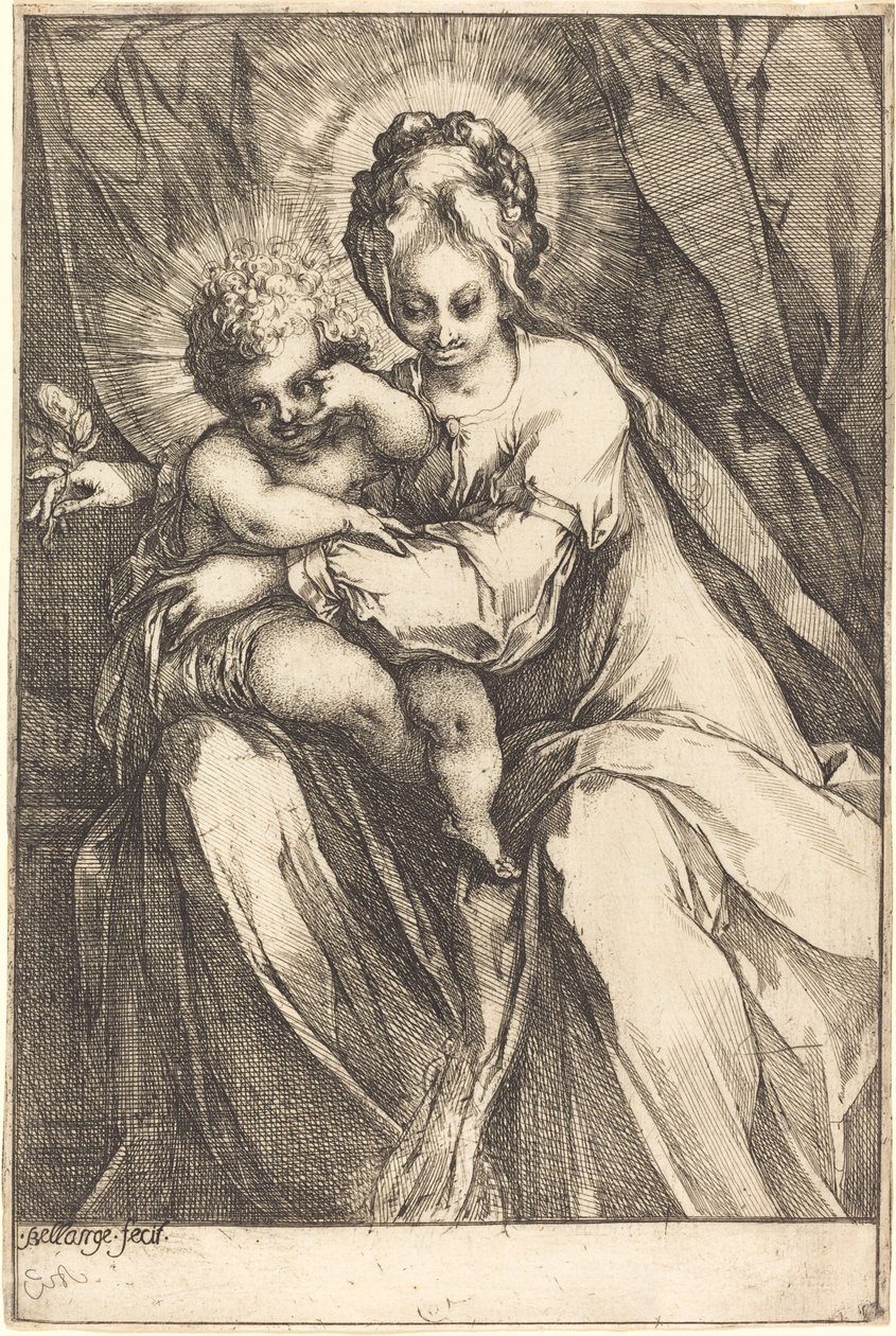 A szűz és a gyermek rózsával alkotó: Jacques Bellange