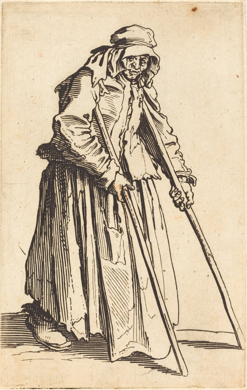 Mankós koldusasszony c. 1622. alkotó: Jacques Callot