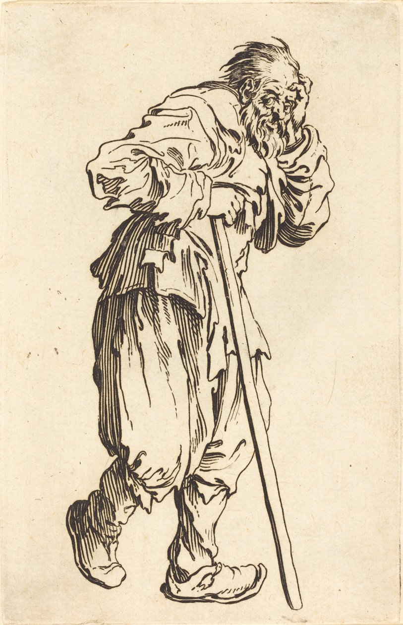 Pálcás koldus, c. 1622. alkotó: Jacques Callot