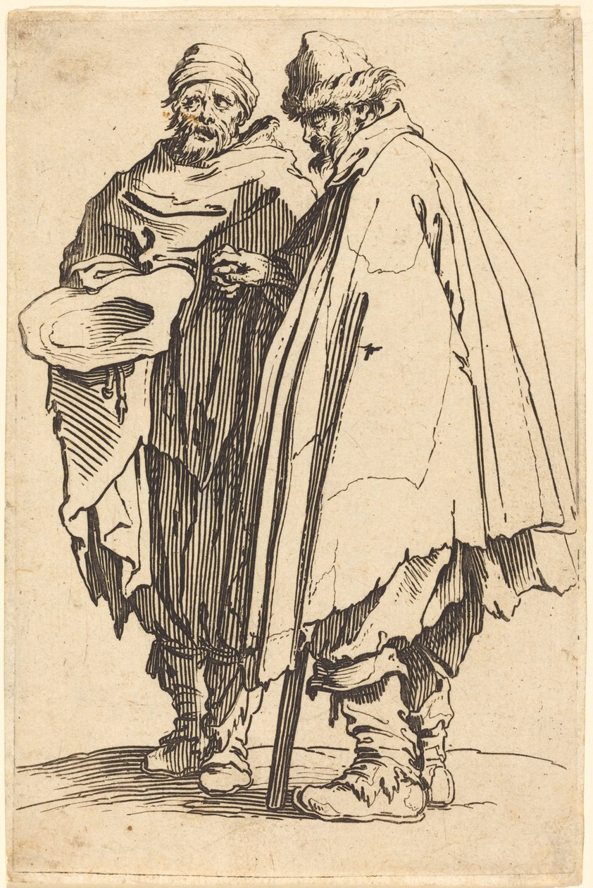 Vak koldus és társ, c. 1622. alkotó: Jacques Callot