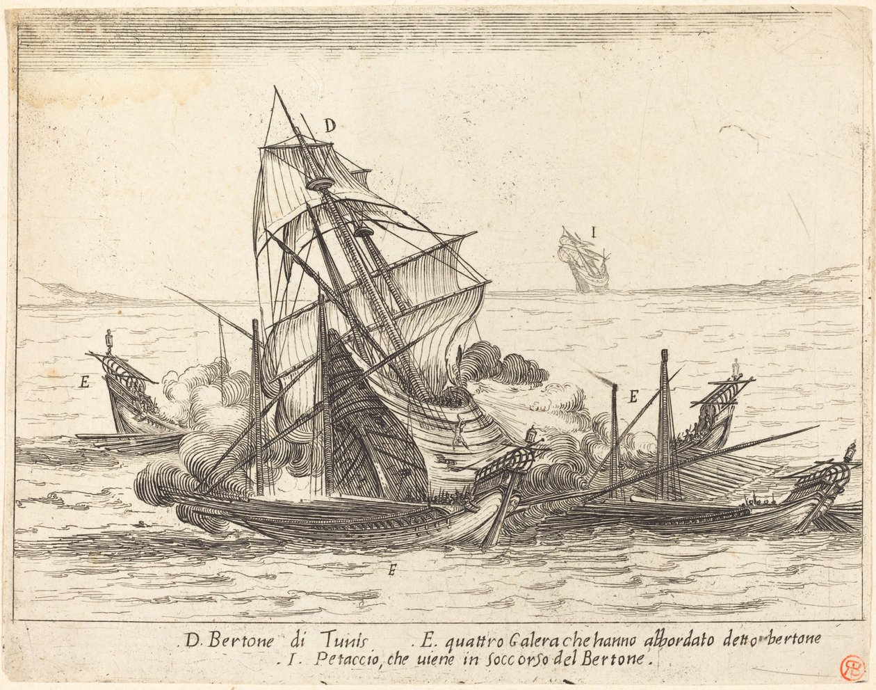 Felszállás a Bertone-ra, 1617. alkotó: Jacques Callot