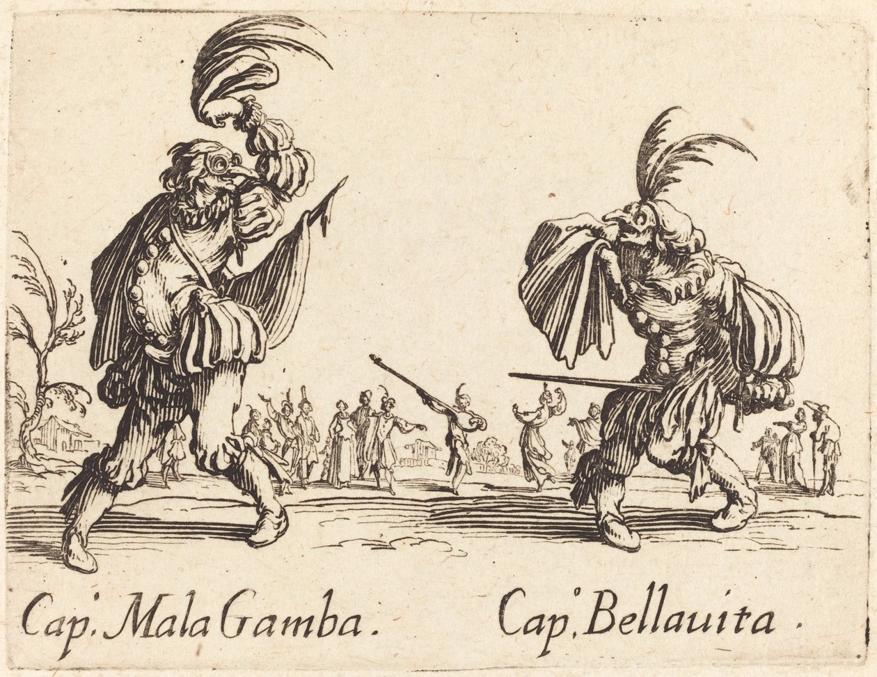 Cap. Mala Gamba és Cap. Bellavita alkotó: Jacques Callot