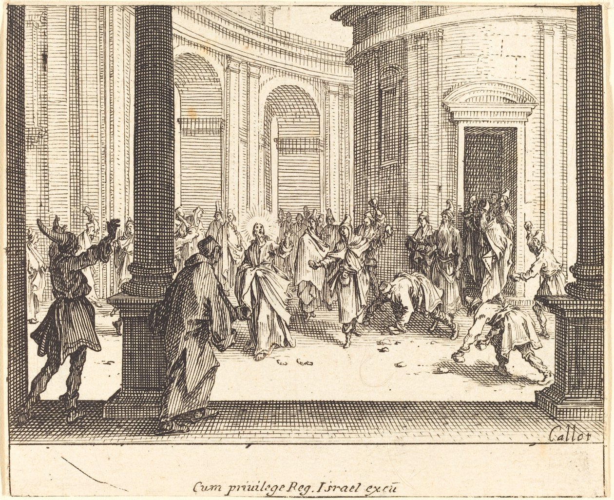 Krisztus és a házasságtörésen elhurcolt asszony alkotó: Jacques Callot